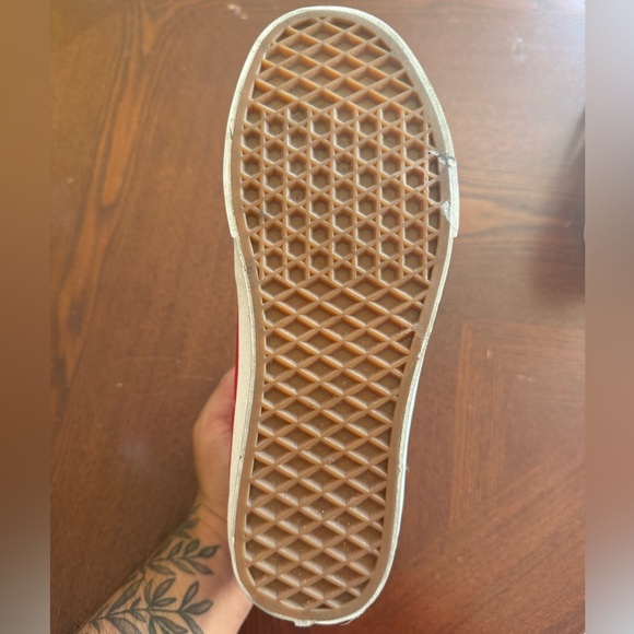 NWOT Red/White Vans Shoes | Sk8-Hi Skate Unisex Red Shoes - Picture 5 of 7